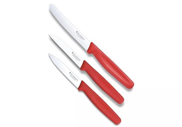 Набір кухонних овочевих ножів Victorinox Paring Set 3 шт Червоний (5.1111.3) 5.1111.3 фото