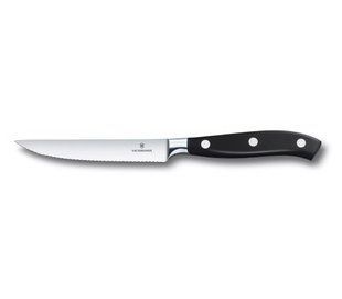 Кухонний кований ніж Victorinox Grand Maitre для томатів та стейків серрейтор 120 мм у подарунковій коробці Чорний (7.7203.12WG) 7.7203.12WG фото