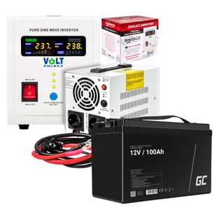 Аварійний комплект Volt Polska SINUS PRO 500 E 12/230V 350/500W + Акумулятор Green Cell AGM VRLA 100Ah 12V 500E100AGM фото