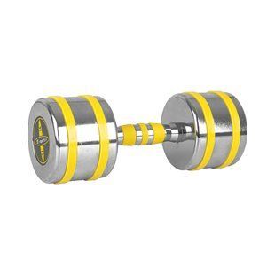 Гантель хромована inSPORTline Yellsteel 14 кг - жовта 20842 фото