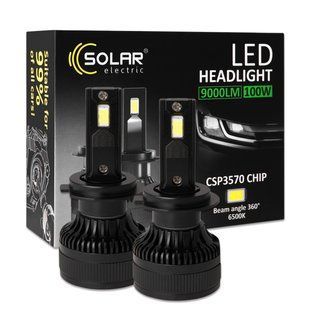 Автолампа Solar LED H7 12/24V 100W 9000Lm 6500K CSP3570 2шт 8607S2 фото