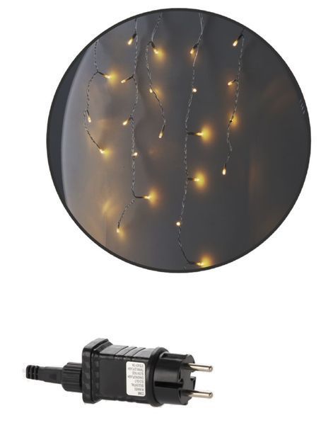 Гірлянда електрична Chomik Бахрома, 300 LED, 12м, теплий білий, від мережі 5900779879843 фото