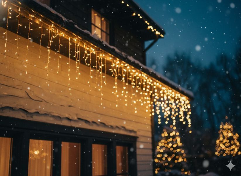 Гірлянда електрична Chomik Бахрома, 300 LED, 12м, теплий білий, від мережі 5900779879843 фото