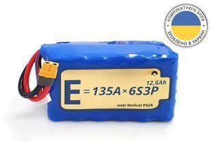 Акумуляторна батарея для дрона 6S3P Energy Life 12600мАг 135А Moliсel 21700-P42A Li-Ion 2722672749794 фото