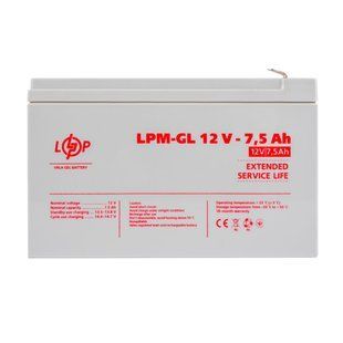 Розпродаж (6562) Акумулятор гелевий LPM-GL 12V - 7.5 Ah (11-2024) LP41112 фото