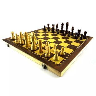 Набір 2 в 1 Шахи, шашки дерев'яні магнітні (39х39х2 см) (DN32800) DN32800 фото
