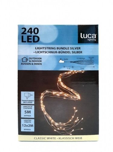 Гірлянда Оберемок струн, Luca Lighting, 2 м, срібна струна, колір теплий білий 8718861853377 фото