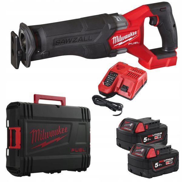 Пила шабельна акумуляторна MILWAUKEE, M18 FHZ-502X (+зар.пр., 2 акум.Х 5Аг, HDкейс) 4933478291 фото
