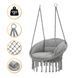 Підвісне плетене крісло-гойдалка LEOBRO Boho Deluxe XL 80 см Grey (LB-1113) LB-1113 фото 1