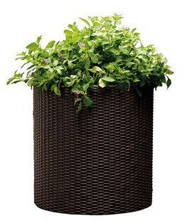 Горщик для квітів Keter 18 л. Cylinder Planter Medium, коричневий 7290103664190 фото