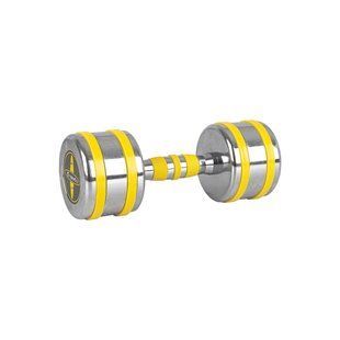 Гантель хромована inSPORTline Yellsteel 9 кг - жовта 20839 фото