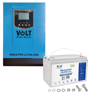 Комплект Volt Polska ULTRA-HV 2000 12/230V 1600/2400W + Аккумулятор Volt Polska LiFePO4 12,8V 100Ah 2000U100LF фото
