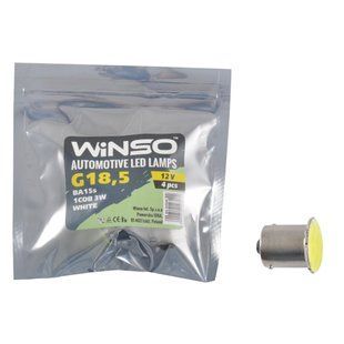 LED автолампа Winso 12V COB G18.5 BA15s, 4шт 127220 фото