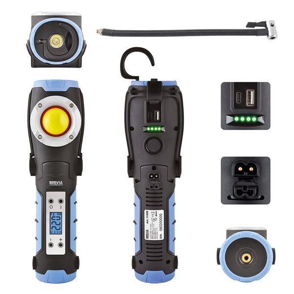 Інспекційна лампа Brevia LED 18 W 1800 lm + компресор 100 W 7800 mAh type-C 11450 фото