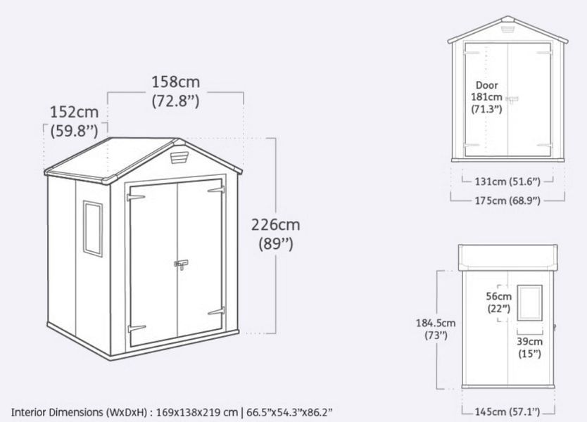 Сарай пластиковий Keter MANOR 6x5, бежево-коричневий 7290106931046 фото