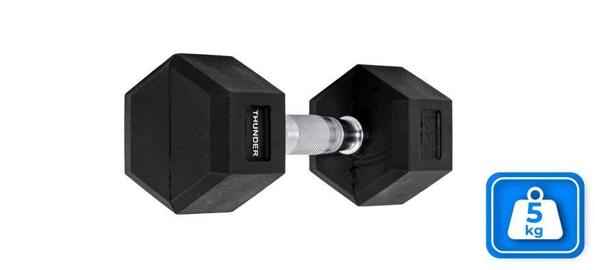 Гантель шестигранна 5 кг THUNDER HEXAGONAL-DUMBBELLS-5KG фото