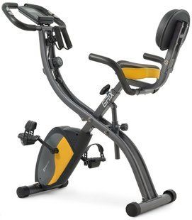 Велотренажер магнітний Hop-Sport HS-3010X Grix X-Bike з еспандерами сіро-жовтий 5902308228801 фото