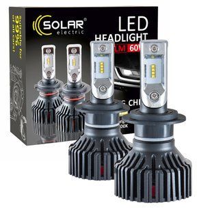 LED автолампа Solar H7 12/24V 6500K 8000Lm 60W ZES Chip 8307 фото