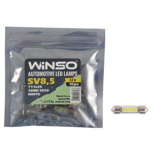 LED автолампа Winso 12V SMD SV8.5 T11x36, 10шт 127460 127460 фото