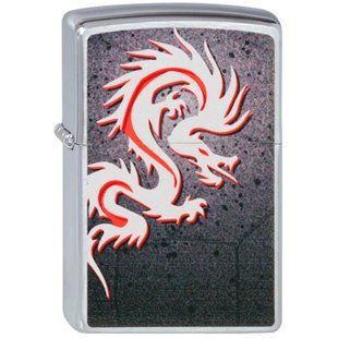 Запальничка бензинова ZIPPO Satin Chrome Tatto Dragon (200.247) 200.247 фото