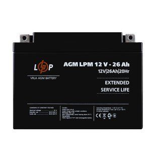 Розпродаж (4134) Акумулятор AGM LPM 12V - 26 Ah (09-2024) LP41110 фото