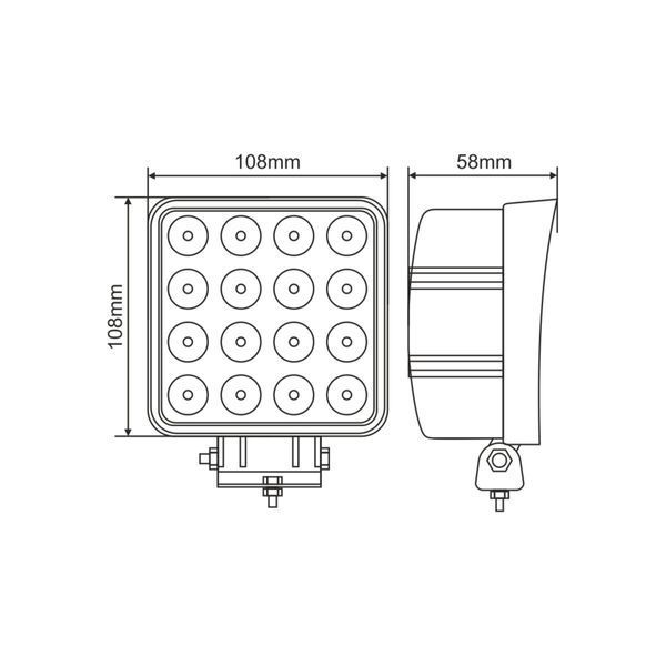Фара світлодіодна Winso Pro EPISTAR white розсіяний 10-30V, 48W (16x3W), 1шт 780850 фото