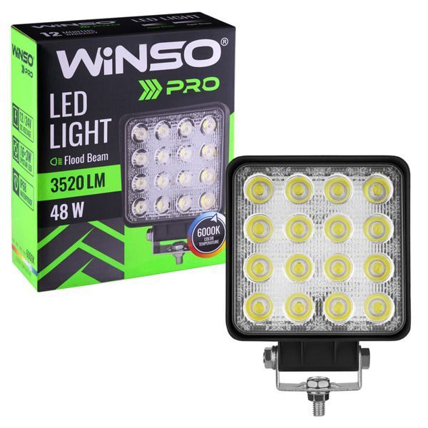 Фара світлодіодна Winso Pro EPISTAR white розсіяний 10-30V, 48W (16x3W), 1шт 780850 фото