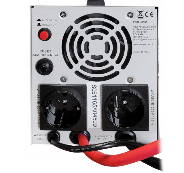 Аварійний комплект живлення Volt Polska SINUS PRO 850 E PLUS 12/230V 500/850W + Акумулятор GEL OPTI 12V 110 Ah 850EP110OPTI фото