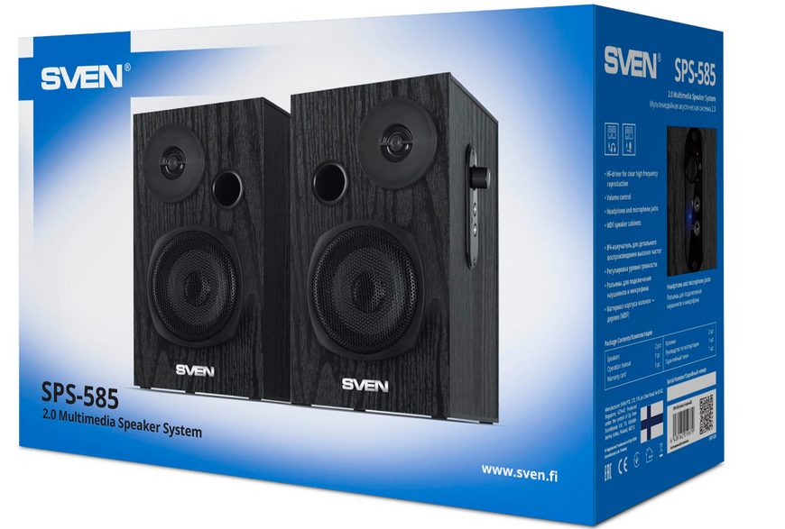 Мультимедійна акустика Sven SPS-585 20W 2.0 SPS-585 фото