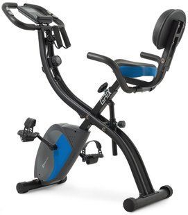 Велотренажер магнітний Hop-Sport HS-3010X Grix X-Bike з еспандерами чорно-синій 5902308228818 фото