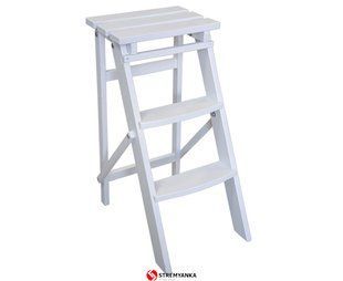 Дерев-#039;яна стрем-#039;янка VIRASTAR WHITE на 3 сходинки WSL1111 фото