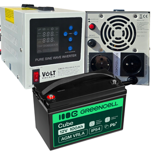 Аварійний комплект живлення Volt Polska SINUS PRO 850 E PLUS 12/230V 500/850W + Акумулятор Green Cell AGM 12V 100 Ah 850EP100AGMGC фото