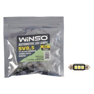 LED автолампа Winso 12V SMD SV8.5 T11x36, 10шт 127560 127560 фото