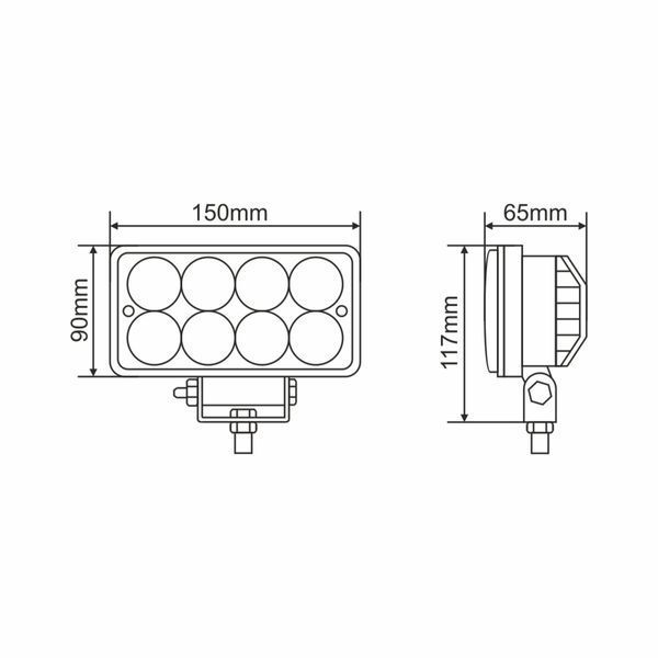 Фара світлодіодна Winso Pro EPISTAR 4D точковий 10-30V, 24W (8x3W), 1шт 780540 фото