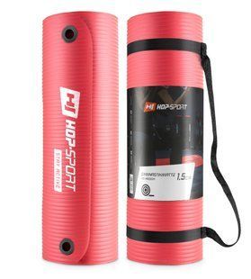 Мат для фітнесу та йоги з отворами Hop-Sport HS-N015GM 1,5см червоний 5902308216068 фото