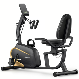 Горизонтальний велотренажер Hop-Sport HS-045L Volt магнітний золотистий 5902308237520 фото