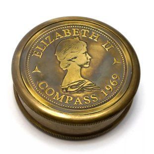 Компас безрідинний бронзовий Elizabeth антична бронза 6х6х2 см (DN29258) DN29258 фото