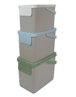 Контейнери для сортування сміття та відходів Snips, комплект 3х30 л, бежево-сірий 8001136907647 фото