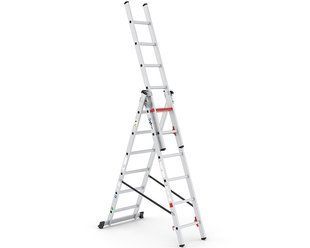 Трьохсекційна алюмінієва драбина VIRASTAR Triomax Pro 3x6 сходинок TS6160 фото
