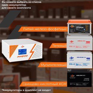 ДБЖ з правильною синусоїдою 12V LPM-PSW-1500VA (1050Вт) White LP22755 фото