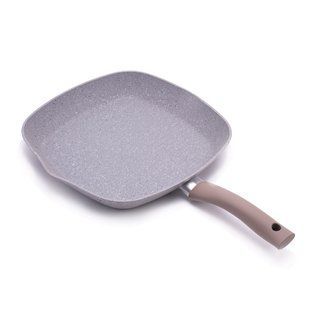 GIPFEL Сковорода-гриль MABELLE 28х28х4, 3см з бакелітовою ручкою з покриттям Soft-touch, з індукційним дном, з двошаровим антипригарним по 0517 GIPFEL 0517 фото