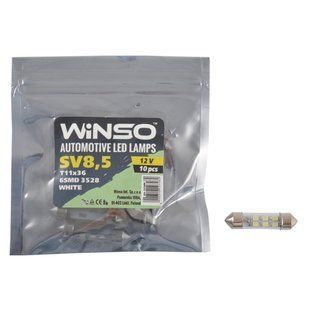 LED автолампа Winso 12V SMD SV8.5 T11x36, 10шт 127480 127480 фото