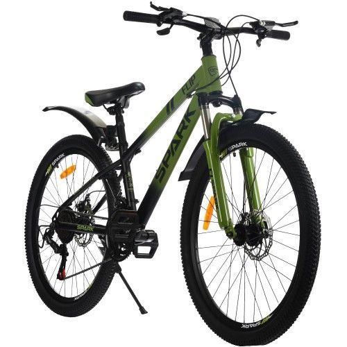 Велосипед SPARK FLIP (колеса &ndash; 26, сталева рама &ndash; 13) чорний із зеленим 000239225 фото