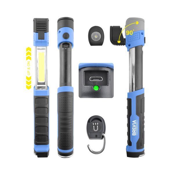 Телескопічна інспекційна лампа Brevia LED 3W COB+1W LED 300lm 2000mAh, type-C 11350 фото