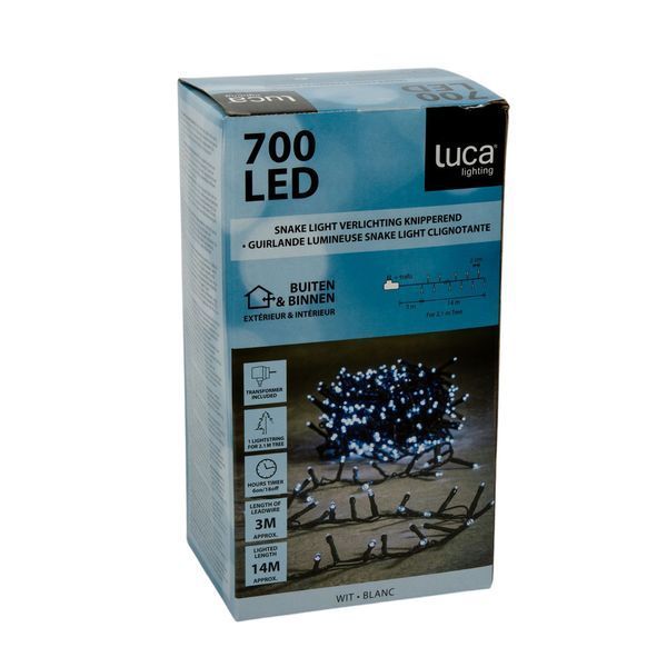 Гірлянда-кластер Luca Lighting Змійка, 700 LED, 17 м, холодний білий 8720362171010 фото