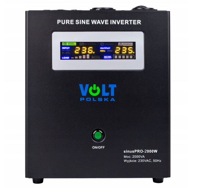 Комплект інвертору Volt Polska SINUS PRO 2000W 1400/2000W + 2 шт Акумулятор VOLT VRLA 120Ah 12V 2000W120FMS фото