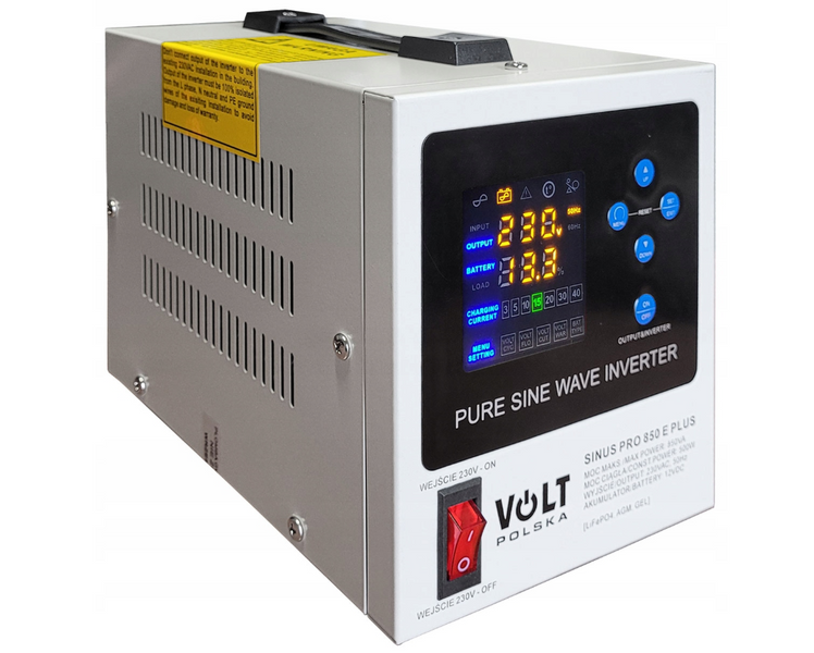 Аварійни комплект живлення Volt Polska SINUS PRO 850 E PLUS 12/230V 500/850W + Акумулятор LiFePo4 12.8V 100 Ah 850EP100LiFePo фото