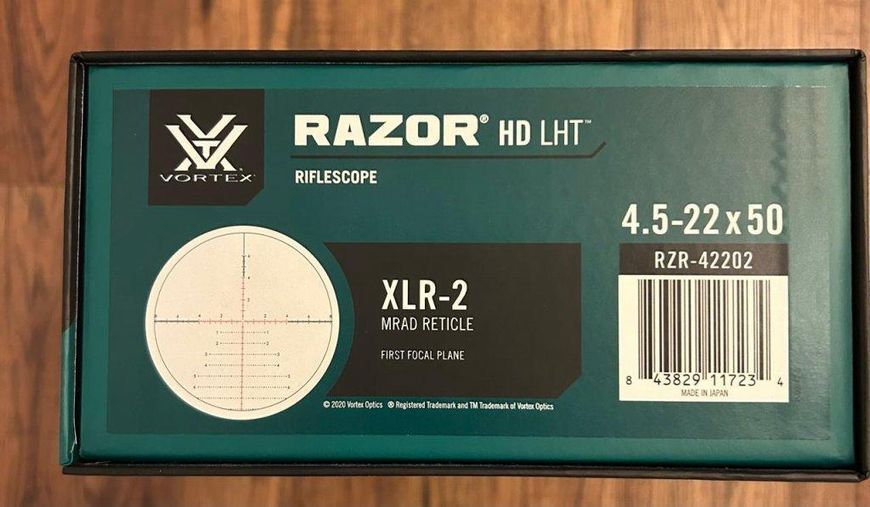 Приціл оптичний Vortex Razor HD LHT 4.5-22x50 FFP XLR-2 (MRAD) з підсвіткою 2371.03.71 фото