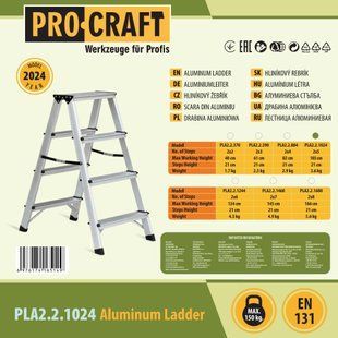 Драбина-стрем&rsquo;янка алюмінієва Procraft PLA2.2.1024 221024 фото