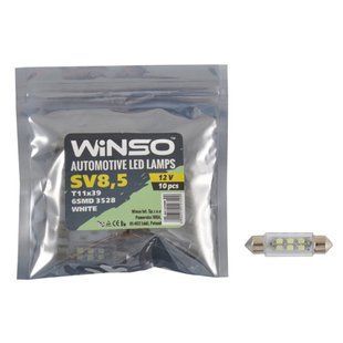 LED автолампа Winso 12V SMD SV8.5 T11x39, 10шт 127490 127490 фото